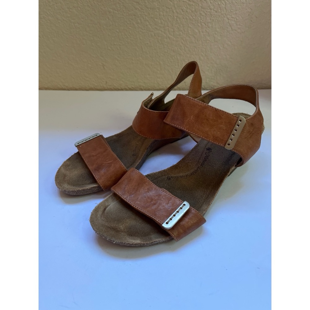 Sofft Heeled Brown Leather Sandals Women’s Size 8.5
